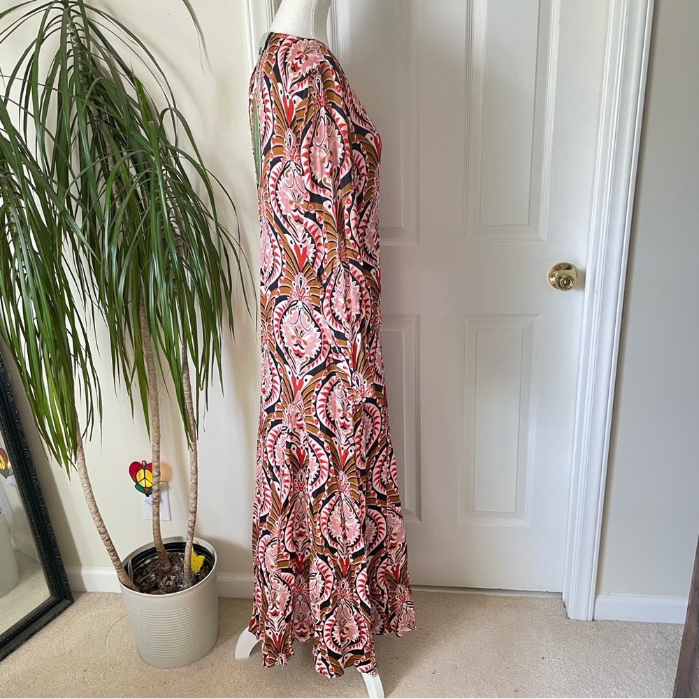FARM Rio Pineapple Jewelry Long Sleeve Maxi Dress Women’s Medium NWT - Picture 13 of 15